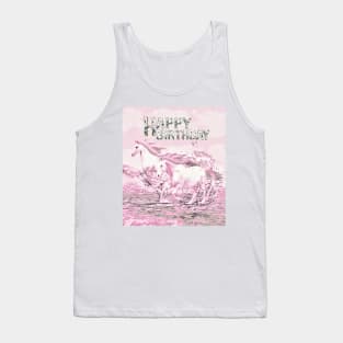 Angelic Horses Birthday Greeting Tank Top